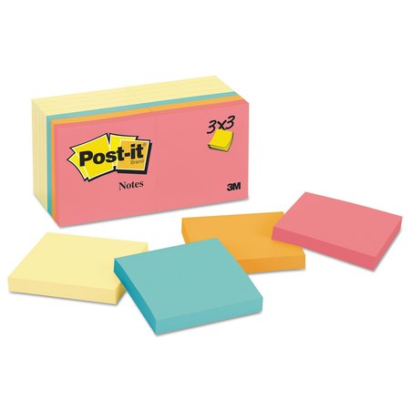 POST-IT Pad, 3"x3", Neon, Yellow, PK14 654-14YWM
